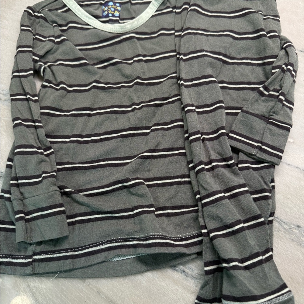 Kickee Pants Kenya Striped pajamas Jammie’s set longsleeve and‎ pants 2T